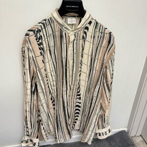 Rare vintage 90s Doramafi sheer fabric exotic print Xl